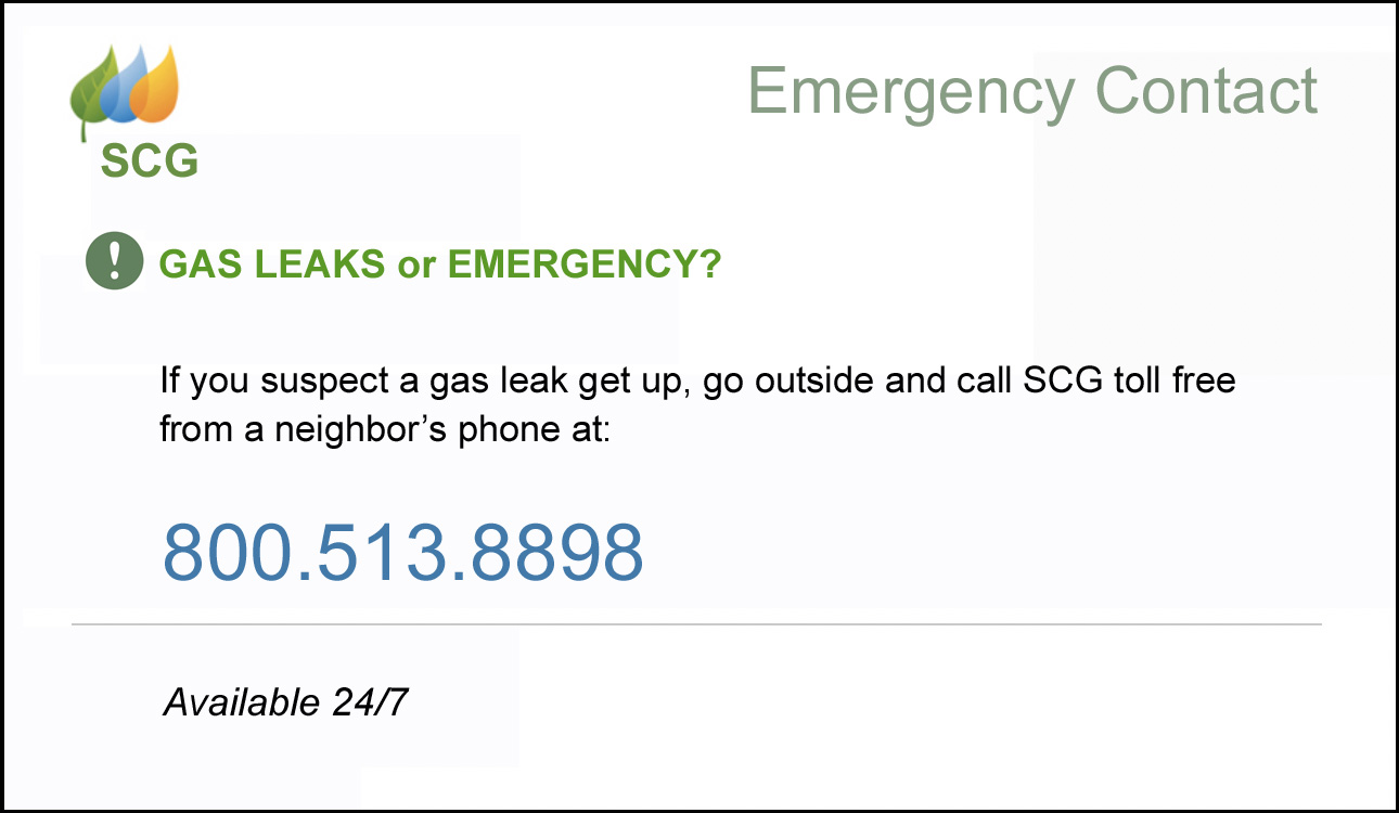 Southern Connecticut Gas emergency contact information